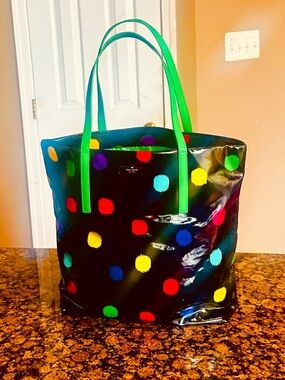 Kate Spade Multicolor Polka Dot Tote Bag - Black